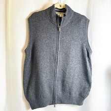 Vintage Linea Rossa Full Zip Vest Italy Gray Wool Blend Men  s Size Large Retro