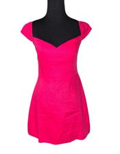 NWT Reformation Gavina Linen Dress Size 4 Pink Corvette Sweetheart Neckline