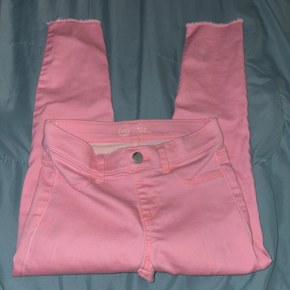 Paquete de 2 pantalones rosas talla 7/8 para niñas. Un pantalón de chándal y uno. Foto 3 de 4