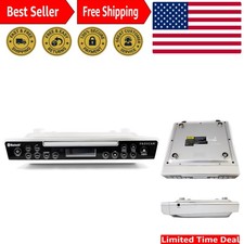 Compact Silver Bluetooth CD Player with FM Tuner for Kitchen Entertainment