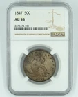 1847 NGC AU55 Seated Liberty Half