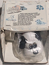 Baby Pound Puppies Black  White Plush Dog In Hardees Box By Tonka 1986 Lovable
