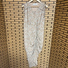 Wild Fern Pale Pink Floral Ruched Dress Size‎ Large