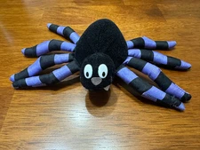 Vintage Stuffins Plush Spider Purple Black Glass Eyes 1996