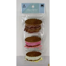 Jolees By You Ice Cream Sandwiches 4 Dimensional Stickers, Scrapbooking, New