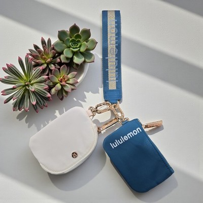 NWT Lululemon Dual Pouch Wristlet Key Chain (Ocean Bone Wordmark)