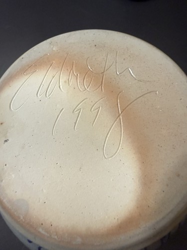 Eldreth Pottery Pig Crock With Handles 1998 Signed - Picture 6 of 10