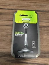 Gillette Labs Men's Razor & Exfoliating Bar & Stand with 3 Cartridges & Case