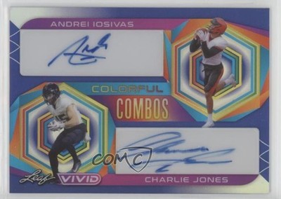 2023 Leaf Vivid Navy Blue Prismatic 7/7 Andrei Iosivas #CC-3 Rookie Auto RC 1e17