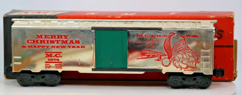 KMT, Kris Model Trains, MERRY CHRISTMAS BOXCAR Metallic Gold, #1978 W/ O.G. Box - Image 4 of 4