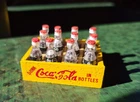 vintage miniature 60's wooden Coca Cola Coke crate 12 removable bottles USA
