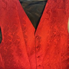 Suit Vest Q, Gino Lussari 4XL Bundle Of 4, 2 Tie Red, Black Silver, Pink, Yellow