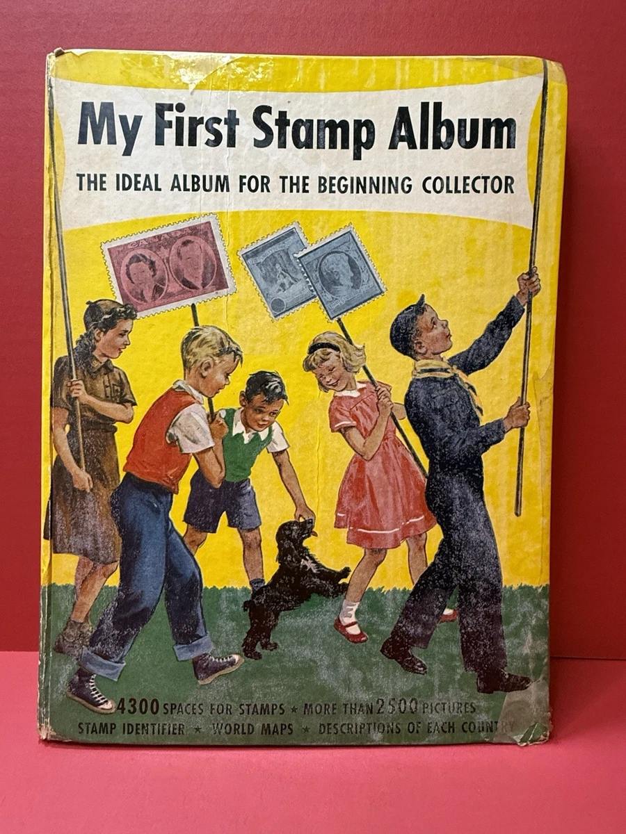 My First Stamp Album Vintage 1960 Minkus Publications Includes Many Stamps