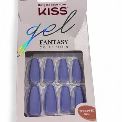 KISS Gel Fantasy Sculpted Press-On Nails   ''Night After'' (Long Coffin