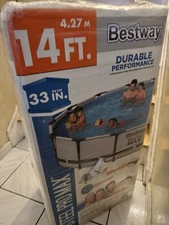 Bestway 14' x 33”Steel Pro MAX Above Ground Frame Pool Set w/ 530gal Filter Pump