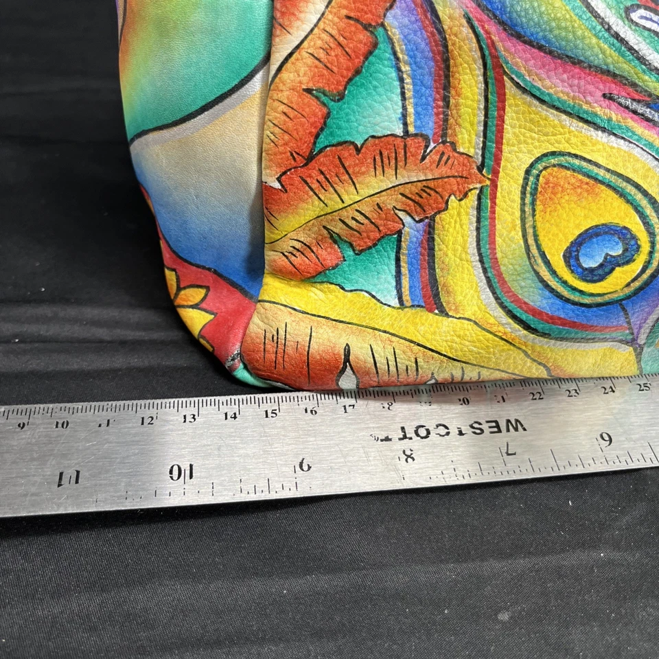 Seventh Avenue Crossbody Padded Floral Butterfly Leather Purse RARE Bright + - Image 4 of 4