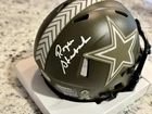 Dallas Cowboys Roger Staubach Signed Salute to Service Mini Helmet Schwartz COA