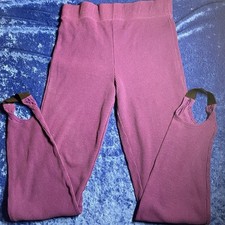 Vintage 90s New Moves Stirrup Leggings Purple Ribbed Pants Dance Gym 80s Costume