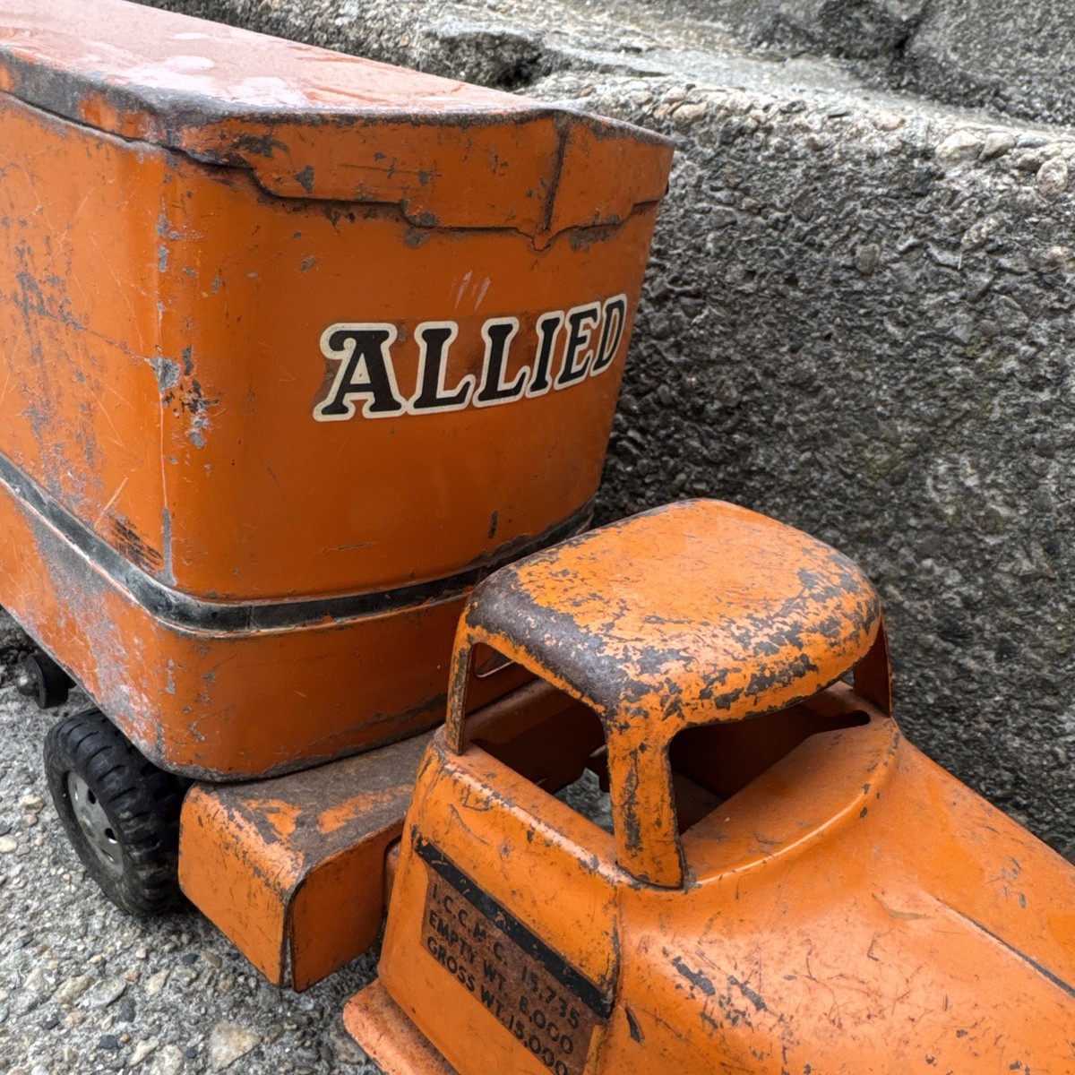 Vintage Tonka Toys Allied Van Lines Tractor Trailer Semi Truck