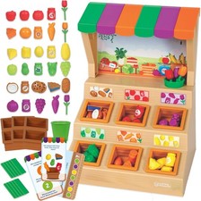 Learning Resources Mini Farmstand Sorting Set, Play Food Sets for Kids Kitchen,