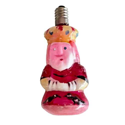 Jack of Hearts Milk Glass Vintage Painted Light Bulb Ornament Holiday Christmas