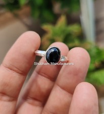 Natural Black Onyx Stone 925 Sterling Silver Ring Handmade Unisex Ring Jewelry