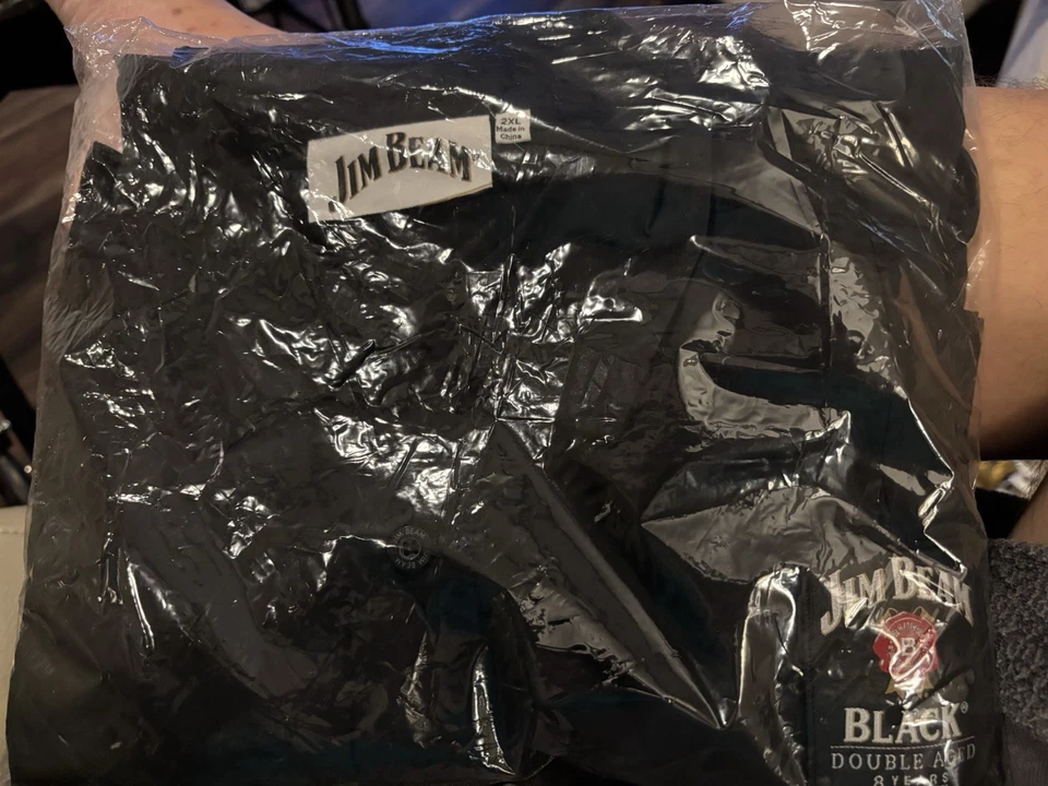 Jim Beam Mens 2XL Embroidered Black Long Sleeve Button Up Shirt Cotton  - Image 3 of 3