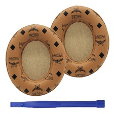 Replacement Ear Pads Protein PU Leather Cushion Compatible Floral Brown