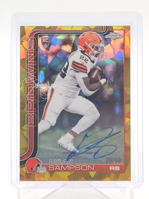 DYLAN SAMPSON 2025 TOPPS CHROME ROOKIE SAPPHIRE GOLD REFRACTOR AUTO 06/50