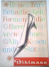 Altes Reklame Schild Dihlmann Schuhe Leicht und bequem 42 x 59,5 Pappe RARIT&Auml;T