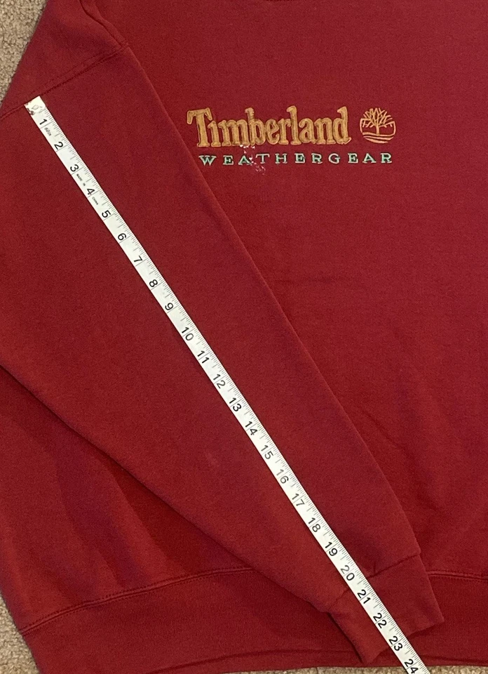 Vintage 90’s Y2K Timberland Embroidered Spellout Logo Crewneck Sweatshirt Sz XL - Image 4 of 4