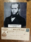1863 Check- Rutland, Vermont -To UNION Soldier- Signed John Page, Later Governor