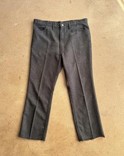 Vintage 1970s Wrangler Bell Bottom Flared Pants Gray Men's 40 Disco Western Mod