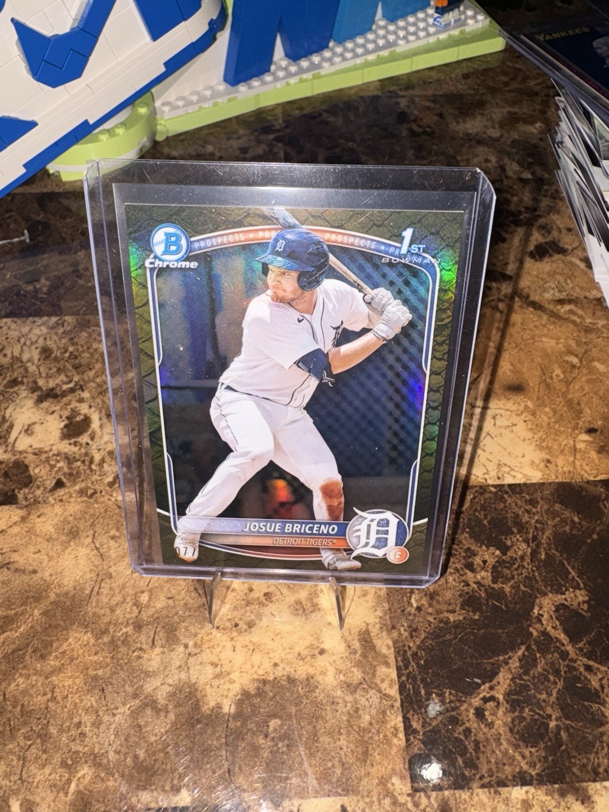 2025 Bowman Chrome 1st Prospect JOSUE BRICENO Gold Reptilian Refractor 7/50 Rare