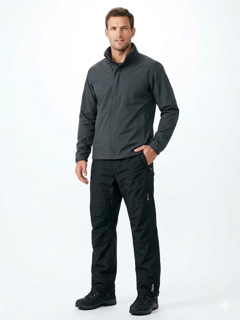 Cabelas Guidewear Mens Large Regular Gore-Tex Rain Pants Black Waterproof Fishin