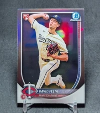 David Festa Red Redemption Refractor Chrome Rookie RC 2025 Bowman Card #54 Twins