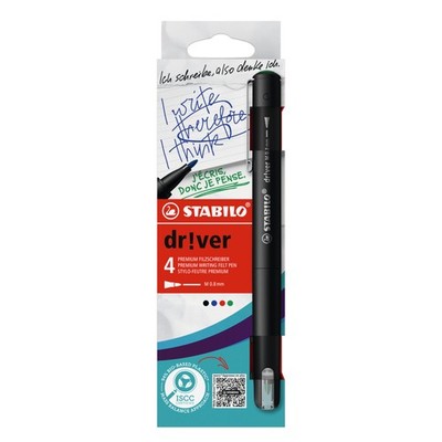 Stabilo Fasermaler dr!ver M sort 4St