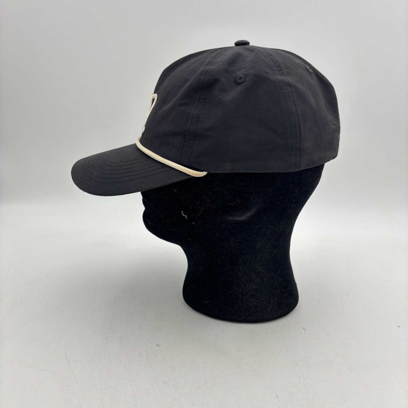 Malbon Golf M Script Rope Snapback Hat Mens Black Adjustable Dad Cap Embroidered image 5