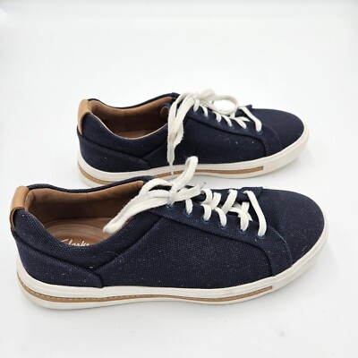 Clarks Unstructured Womens Un Maui Lace Up Navy Textile Sneaker Shoes Size 