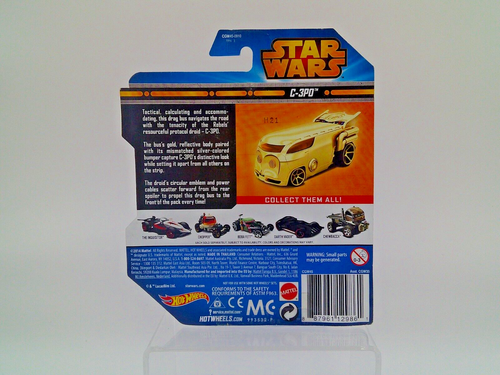 Hot Wheels Star Wars C-3PO Character Diecast Gold Vehicle 2014 Mattel - Picture 2 of 13
