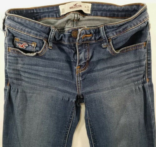 Hollister-Girls/Juniors Skinny Jeans, Size 3S (26x29), Straight Low Rise-Blue - Picture 3 of 8