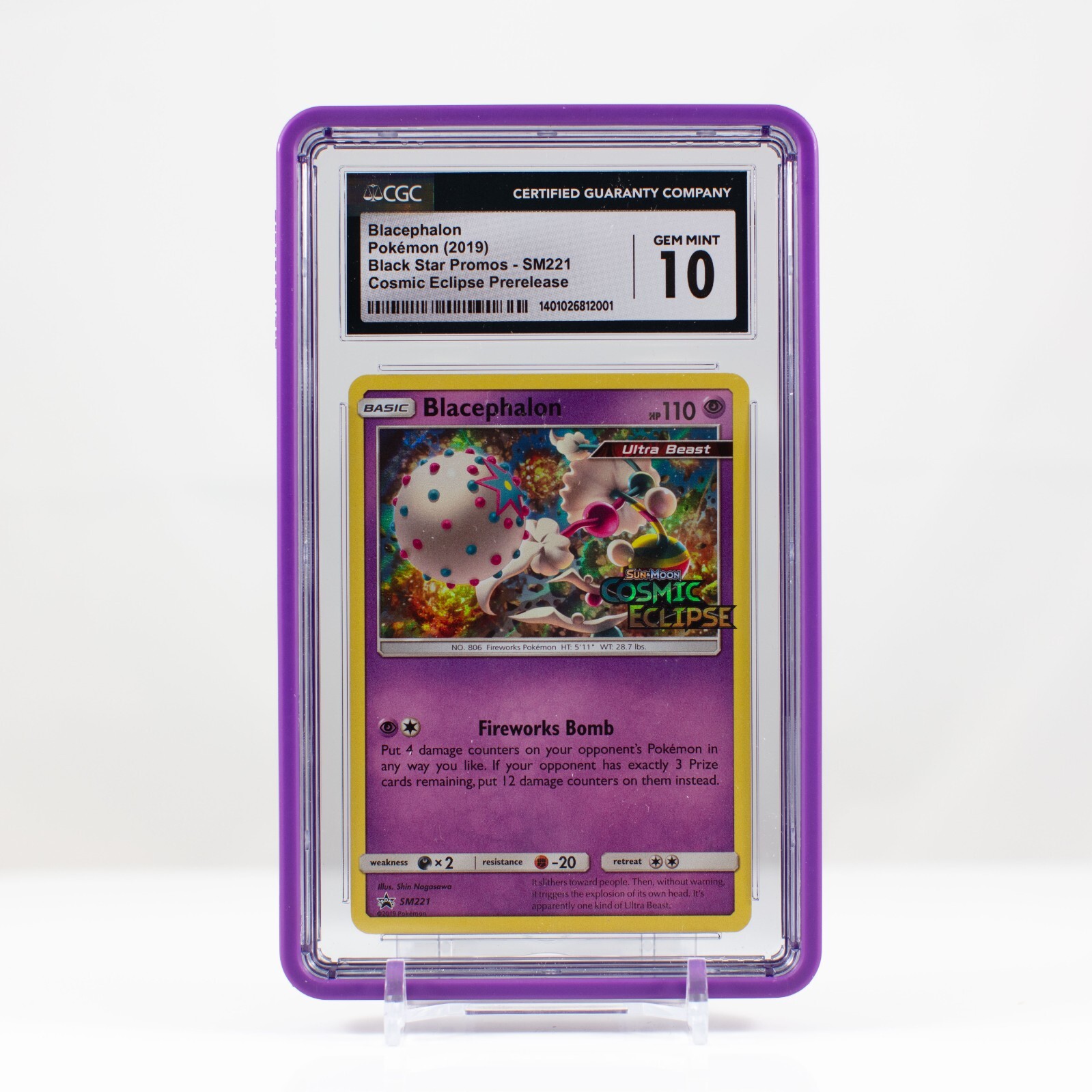 2019 Pokemon Blacephalon Black Star Promo Prerelease Cosmic Eclipse - CGC 10