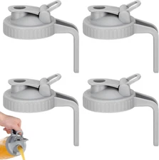 4-PK Wide Mouth Mason Jar Pour Spout Lids - Leak-Proof Flip Cap Lids with Handle