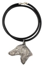 Saluki, Persian Greyhound, Arabian hound, Gazelle hound - Necklace with dog, sil