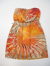 new FOREVER 21 Women's Size S Sweetheart Strapless Orange Palm Print Mini Dress