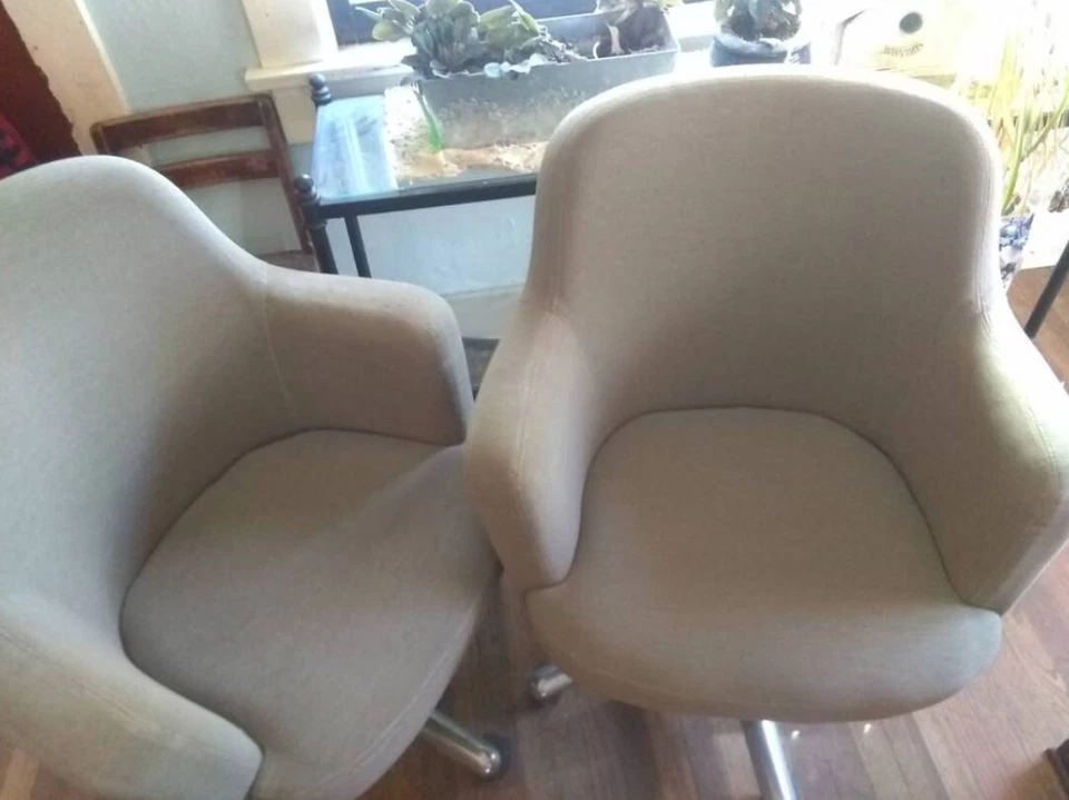 Sillas giratorias Jack Cartwright (2) Mohair * DISEÑADOR DE Hollywood * Mediados de siglo Foto 3 de 4