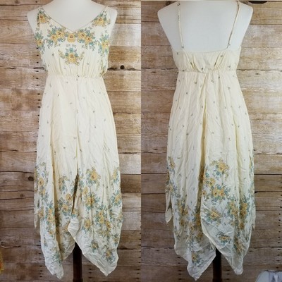 cream floral midi dress