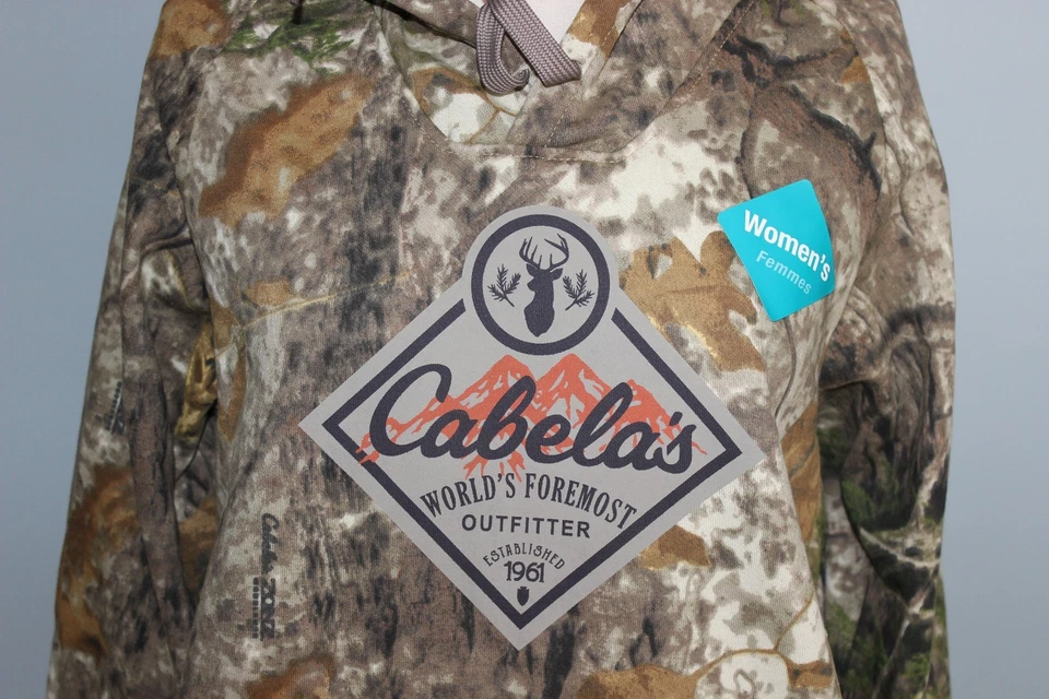 New CABELA'S Ladies Hoodie ZONZ Woodlands Camo S M L Women's Hooded Sweatshirt - Image 2 of 4