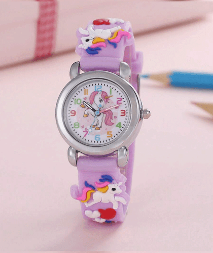 Kinder Junge Mädchen Quart Armbanduhr Kinder Sportuhr Einhorn Silikonarmband - Bild 12 von 12