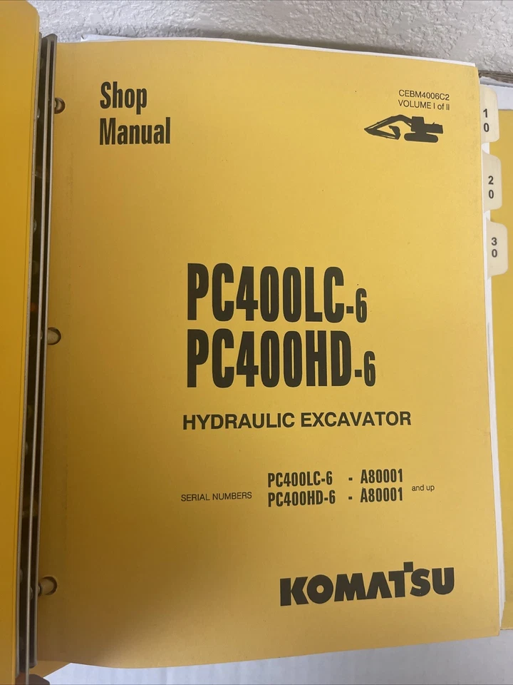 KOMATSU PC400LC-6 PC400HD-6 EXCAVATOR SERVICE SHOP REPAIR BOOK MANUAL A80001-UP - Image 3 of 4